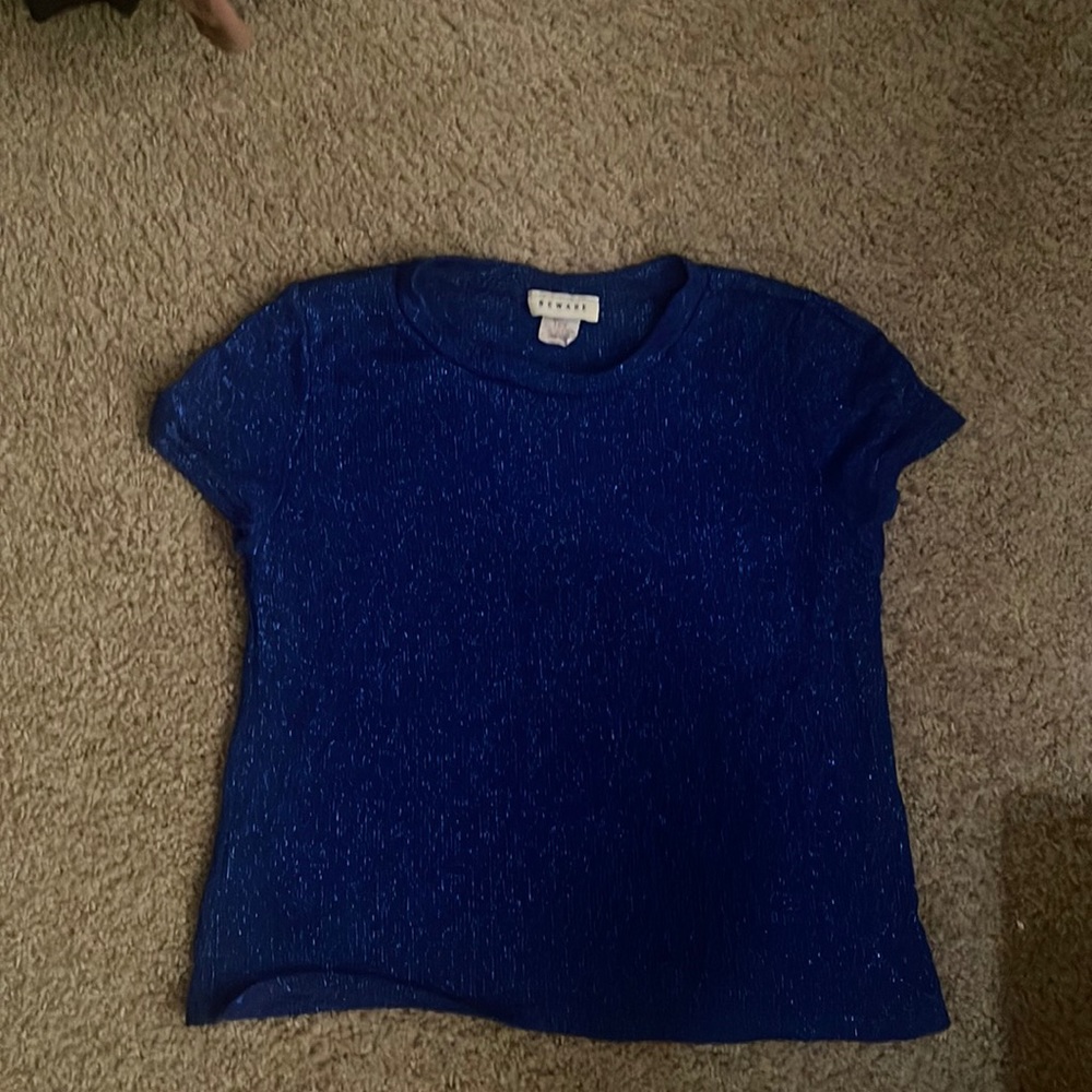 Beware light blue sparkle top size large